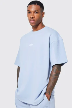Oversized Silicone Print Panelled T-shirt | BoohooMAN UK