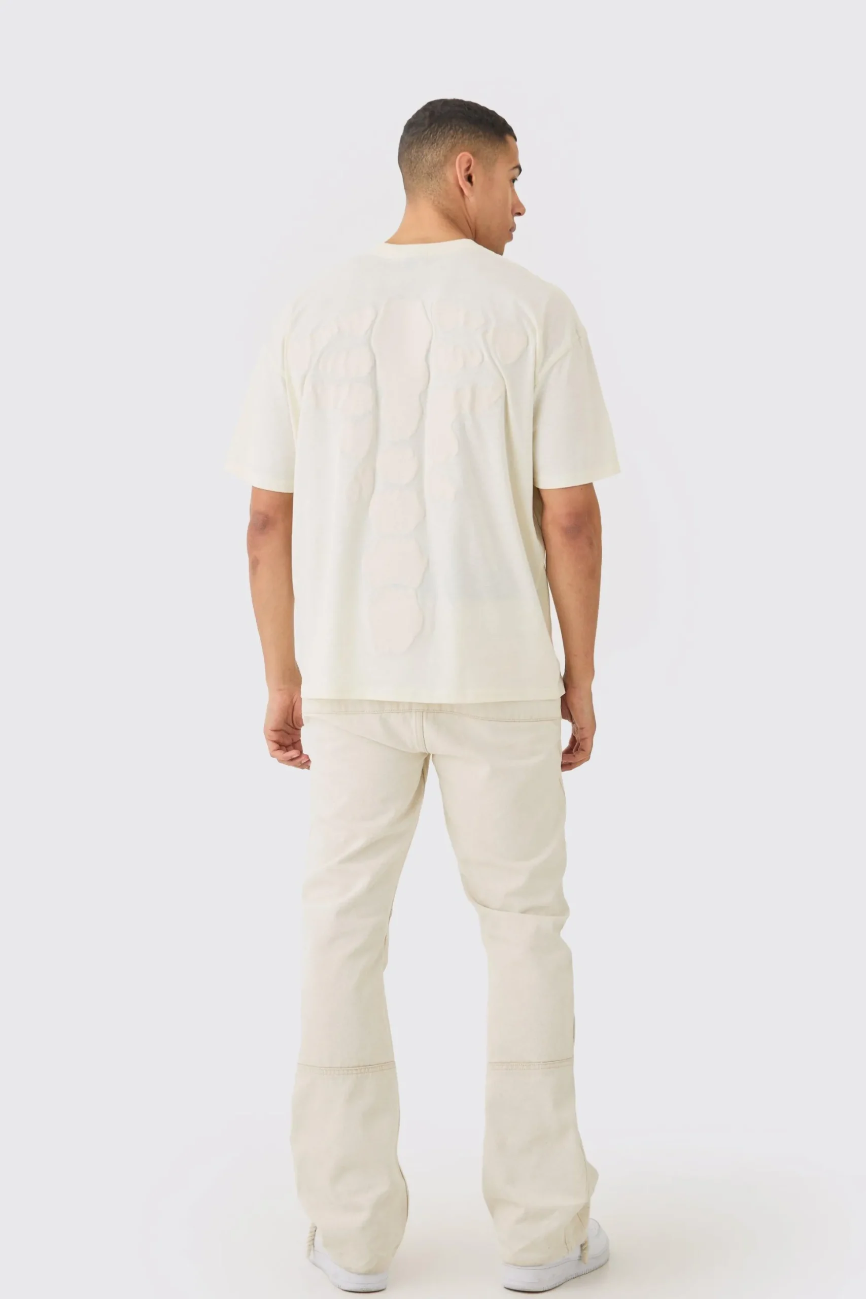 Oversized Skeleton Back Puff Print Print T-shirt | BoohooMAN UK