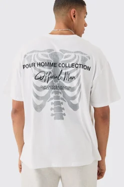 Oversized Skeleton Back Print T-shirt | BoohooMAN UK