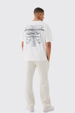 Oversized Skeleton Back Print T-shirt | BoohooMAN UK