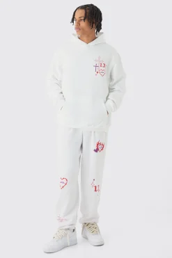 Oversized Skeleton BHM Graphic Tracksuit | BoohooMAN UK