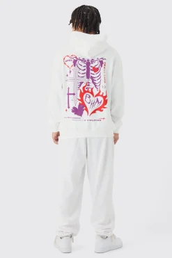 Oversized Skeleton BHM Graphic Tracksuit | BoohooMAN UK