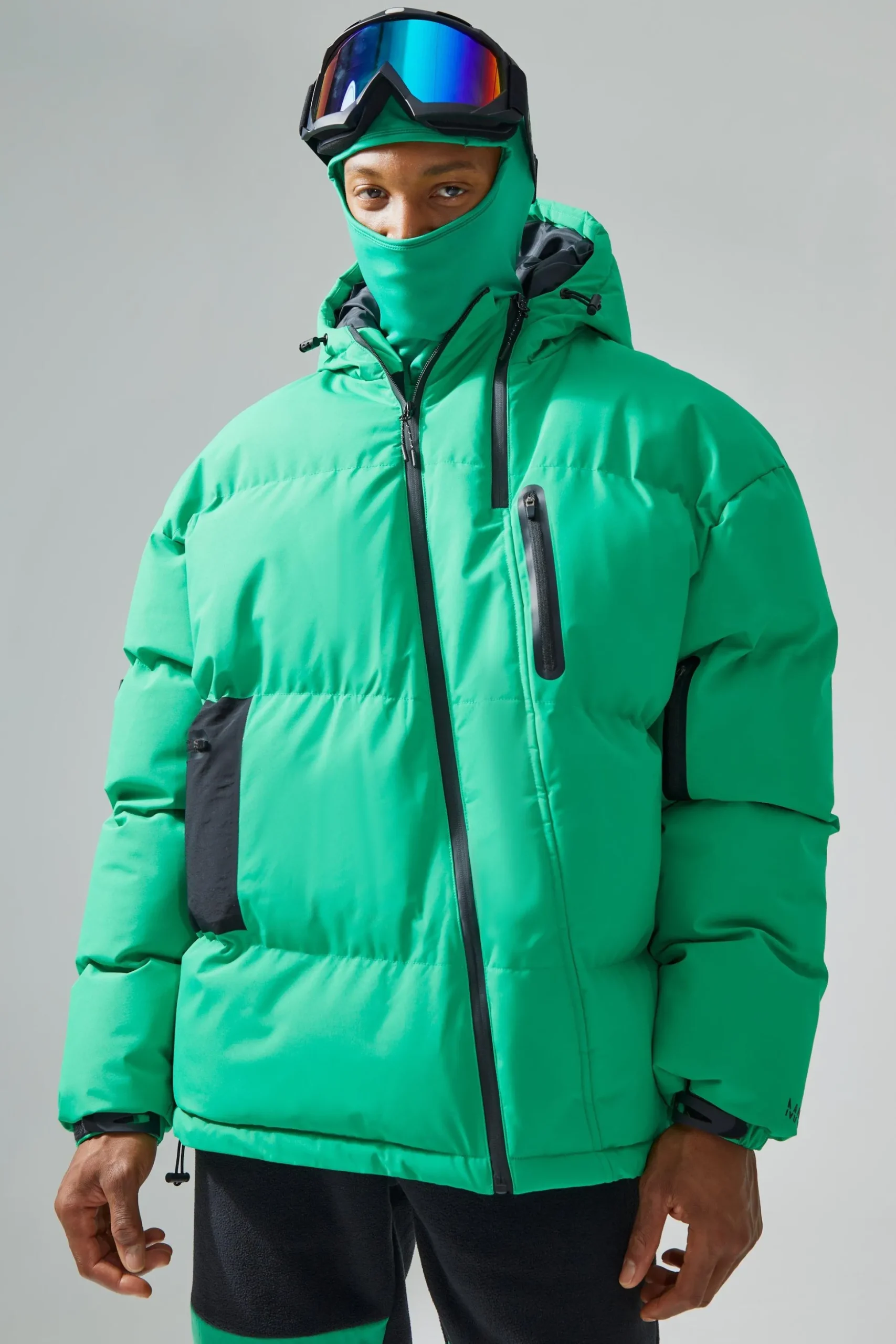 Oversized Ski Puffer Jacket | BoohooMAN UK