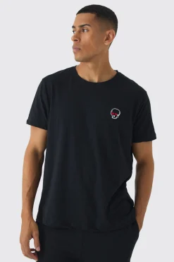 Oversized Skull Embroidered T-shirt | BoohooMAN UK