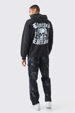 Oversized Skull Graphic Hoodie | BoohooMAN UK