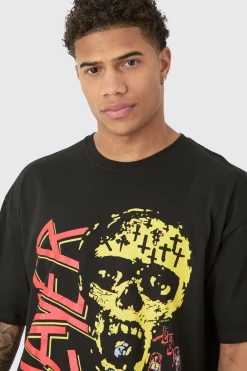 Oversized Slayer Band License T-shirt | BoohooMAN UK