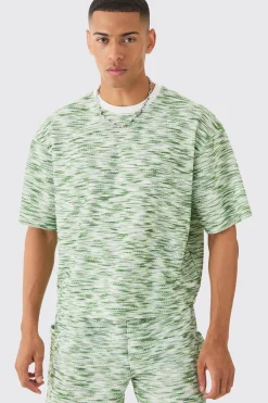 Oversized Slub Boucle Short Sleeve Sweatshirt | BoohooMAN UK