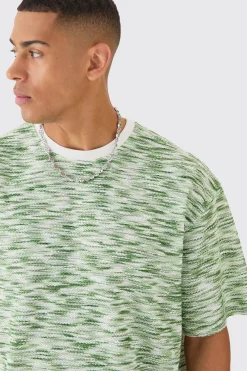 Oversized Slub Boucle Short Sleeve Sweatshirt | BoohooMAN UK