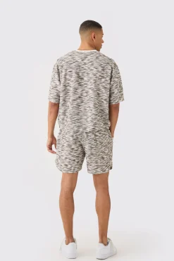 Oversized Slub Boucle Short Sleeve Sweatshirt | BoohooMAN UK