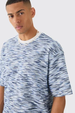 Oversized Slub Boucle Sweatshirt & Short Tracksuit | BoohooMAN UK