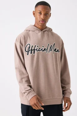 Oversized Slub Interlock Hoodie | BoohooMAN UK