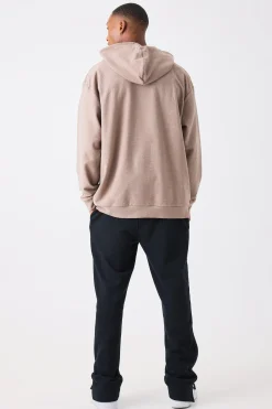 Oversized Slub Interlock Hoodie | BoohooMAN UK