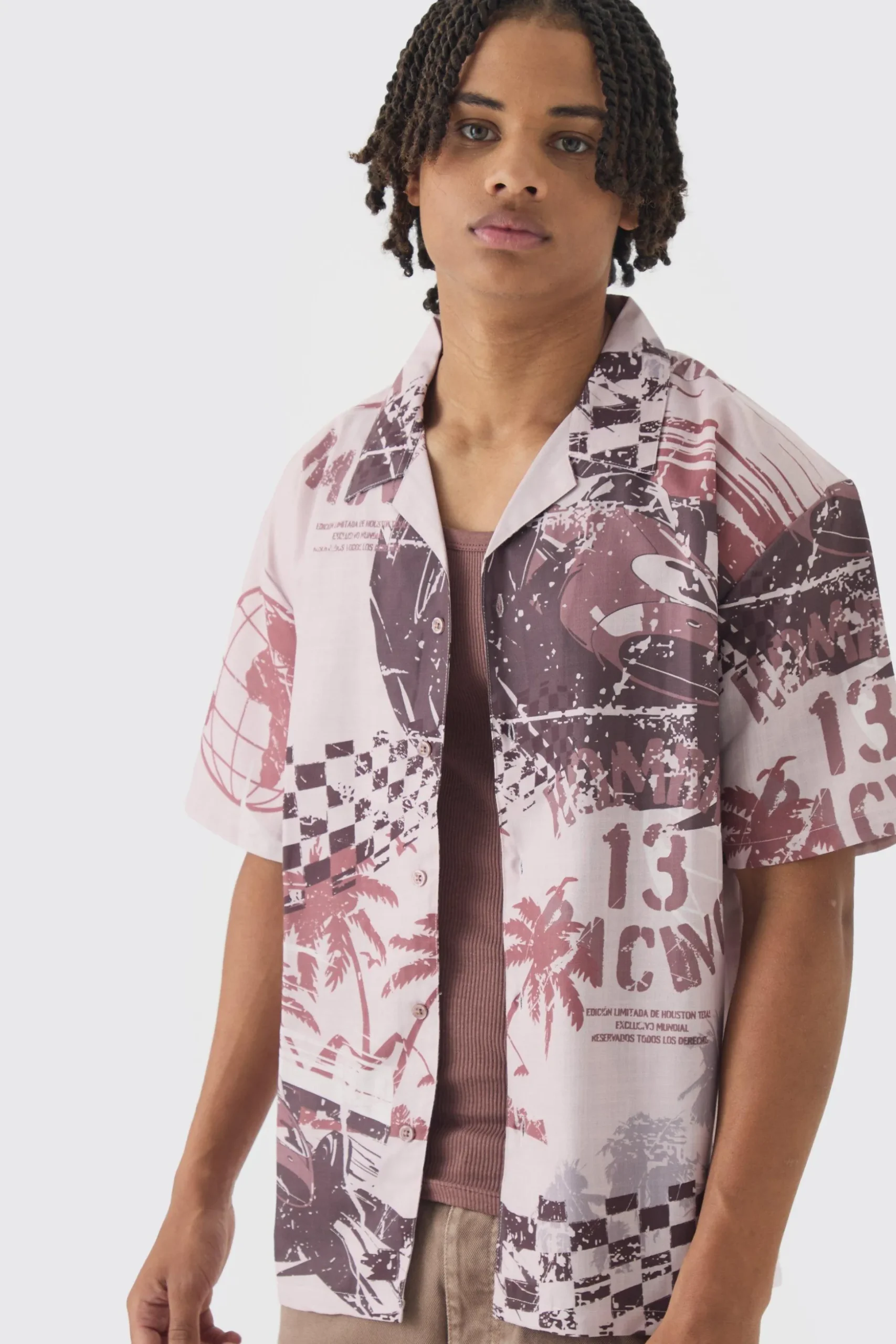 Oversized Slub Moto Shirt | BoohooMAN UK