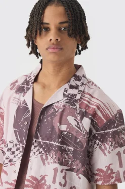 Oversized Slub Moto Shirt | BoohooMAN UK