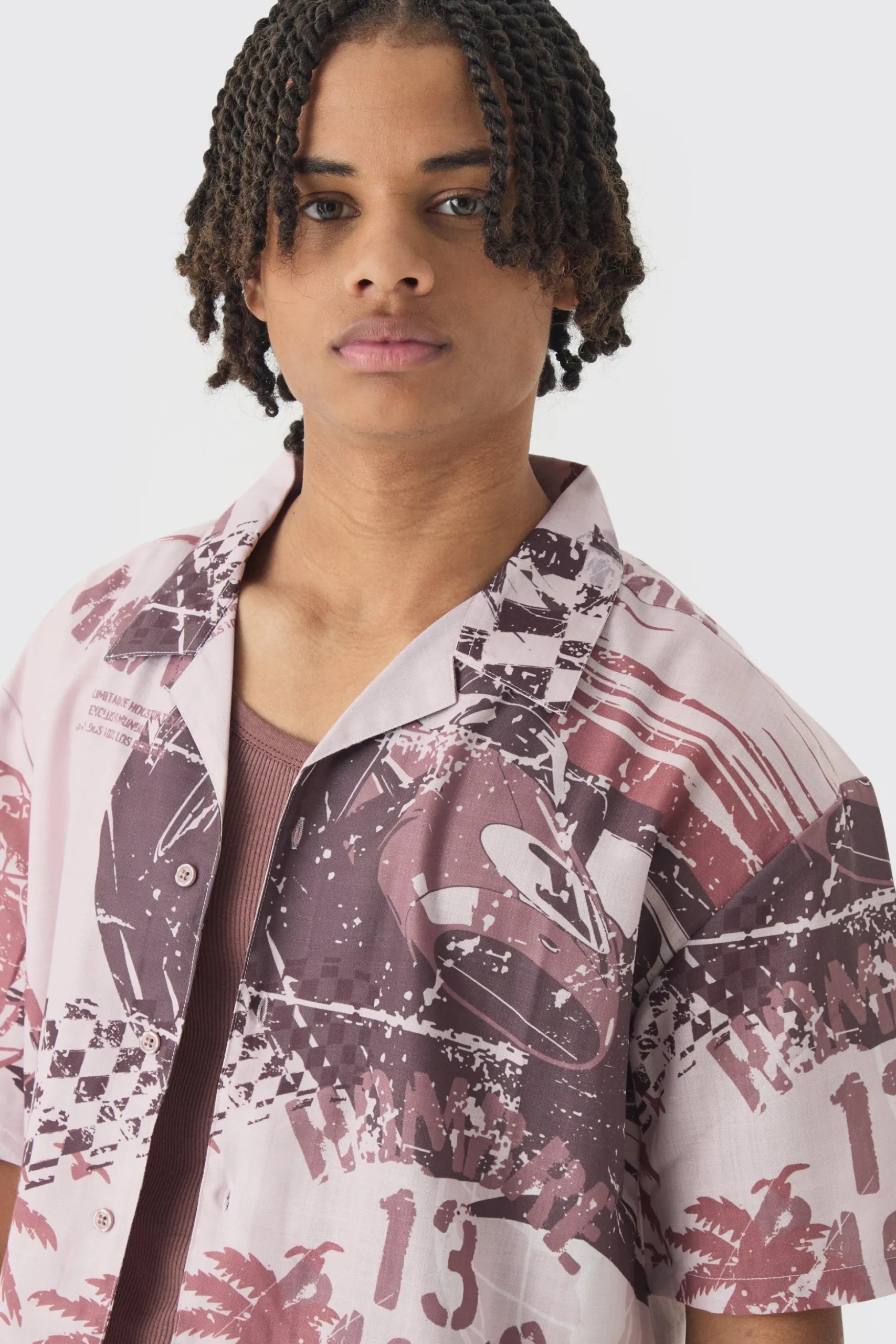 Oversized Slub Moto Shirt | BoohooMAN UK