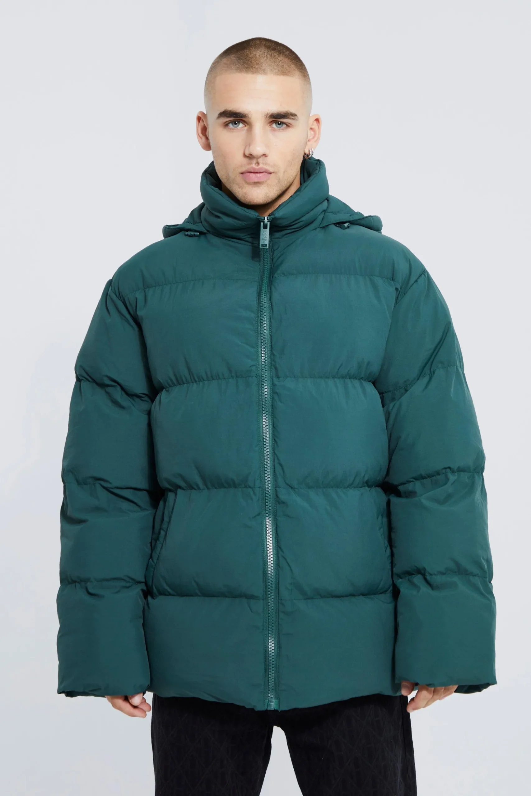 Oversized Soft Hooded Puffer | BoohooMAN UK