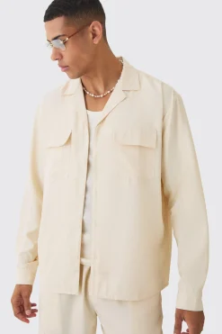 Oversized Soft Twill Cargo Shirt & Trouser Set | BoohooMAN UK