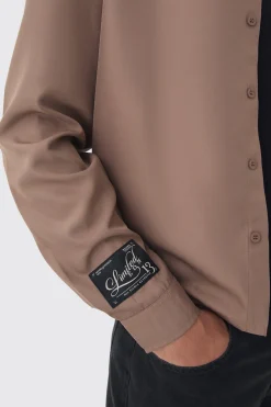 Oversized Soft Twill Long Sleeve Shirt | BoohooMAN UK