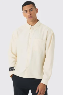 Oversized Soft Twill Long Sleeve Shirt | BoohooMAN UK