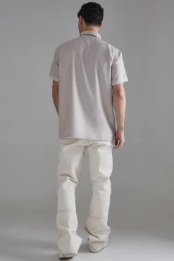 Oversized Soft Twill Printed Hem Shirt | BoohooMAN UK
