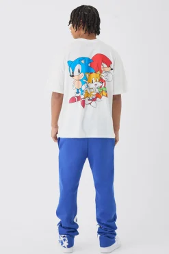 Oversized Sonic And Friends License Print T-Shirt | BoohooMAN UK