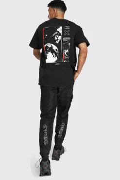 Oversized Space Back Print T-shirt | BoohooMAN UK