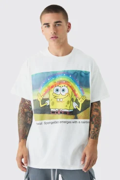 Oversized Spongebob License Print T-shirt | BoohooMAN UK