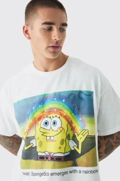 Oversized Spongebob License Print T-shirt | BoohooMAN UK
