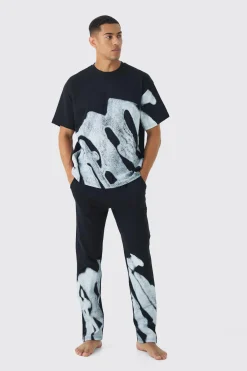 Oversized Spray Graffiti Lounge Set | BoohooMAN UK