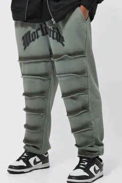 Oversized Spray Seam Printed Jogger | BoohooMAN UK