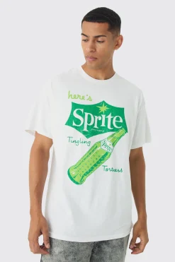 Oversized Sprite License Print T-Shirt | BoohooMAN UK