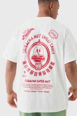 Oversized Sriracha Sauce License T-shirt | BoohooMAN UK