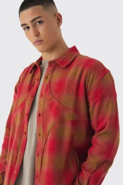 Oversized Star Applique Check Shirt | BoohooMAN UK