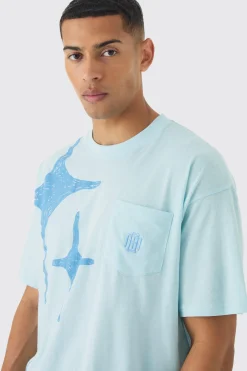 Oversized Star Graphic Short Lounge Set | BoohooMAN UK