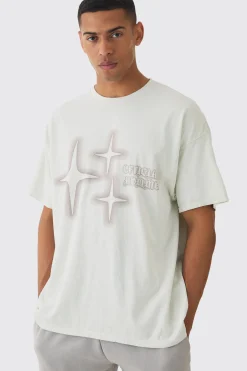 Oversized Star Print T-shirt | BoohooMAN UK