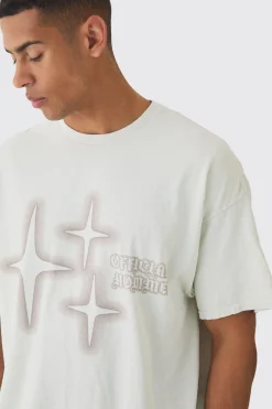 Oversized Star Print T-shirt | BoohooMAN UK
