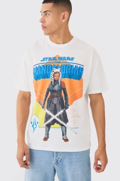 Oversized Star Wars Asoka Mandalorian License T-shirt | BoohooMAN UK