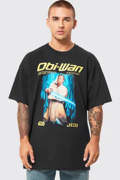 Oversized Star Wars Obi Wan License T-shirt | BoohooMAN UK