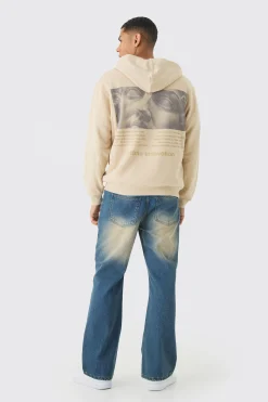 Oversized Statue Back Print Zip Through Hoodie | BoohooMAN UK