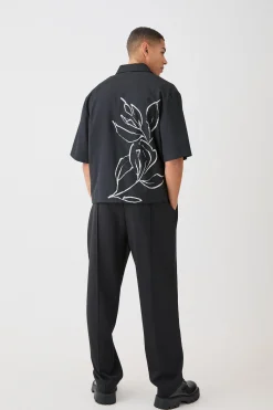 Oversized Stretch Floral Print Shirt | BoohooMAN UK