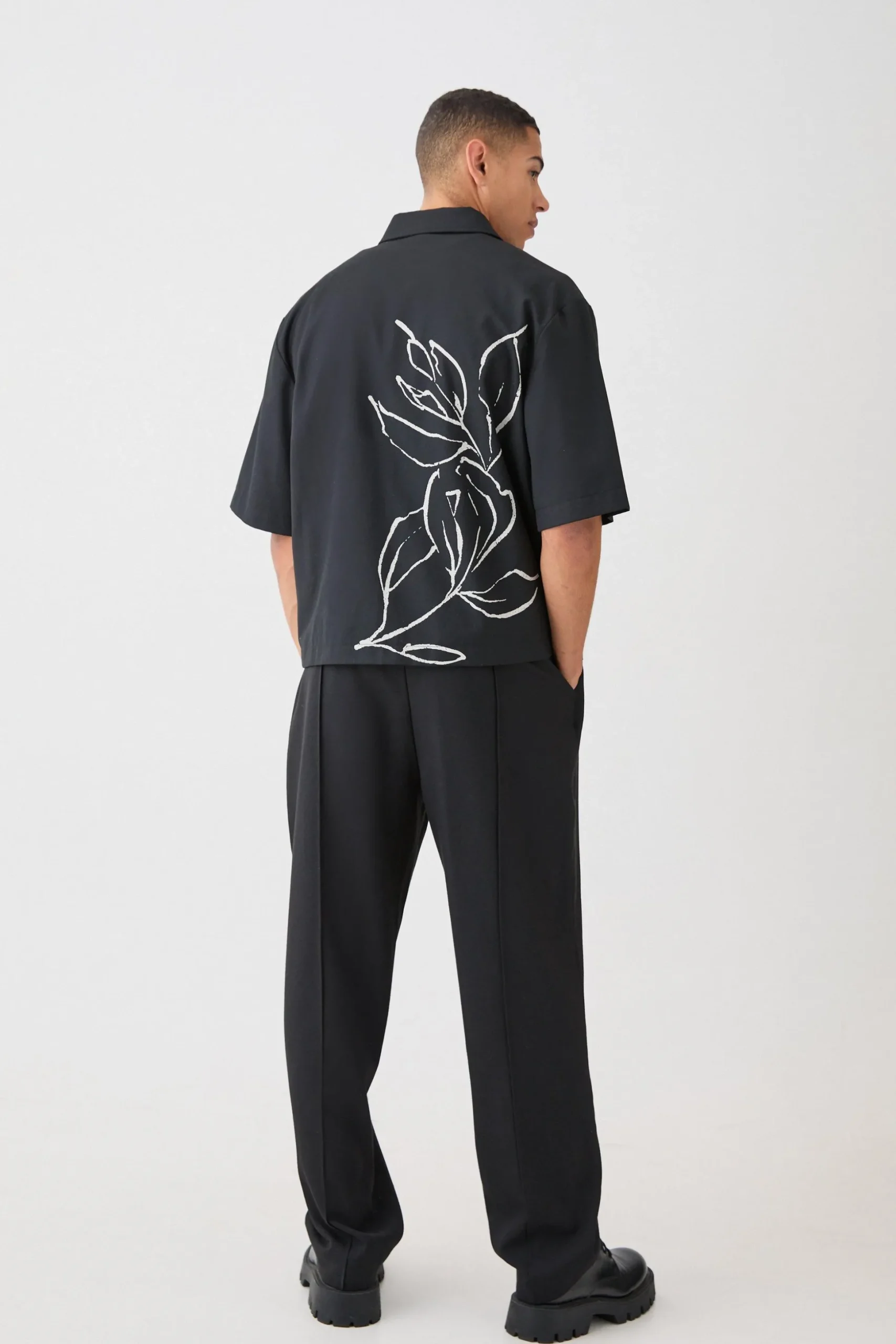 Oversized Stretch Floral Print Shirt | BoohooMAN UK