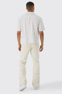 Oversized Stripe Front Graphic Boxy Shirt | BoohooMAN UK