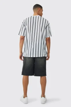 Oversized Stripe Man Signature T-shirt | BoohooMAN UK