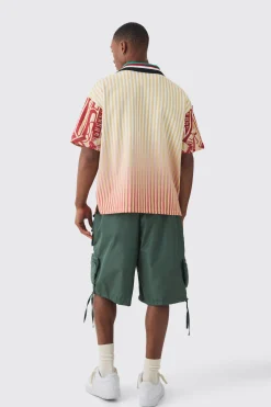 Oversized Striped Applique Football T-shirt | BoohooMAN UK