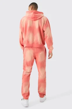 Oversized Sun Bleached 13 Gusset Zip Thru Tracksuit | BoohooMAN UK