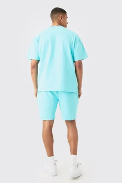 Oversized Super Heavyweight Jersey T-shirt & Shorts Set | BoohooMAN UK