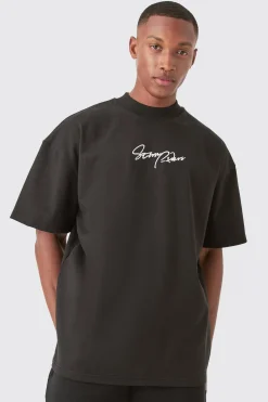 Oversized Super Heavyweight Jersey Back Graphic T-shirt | BoohooMAN UK