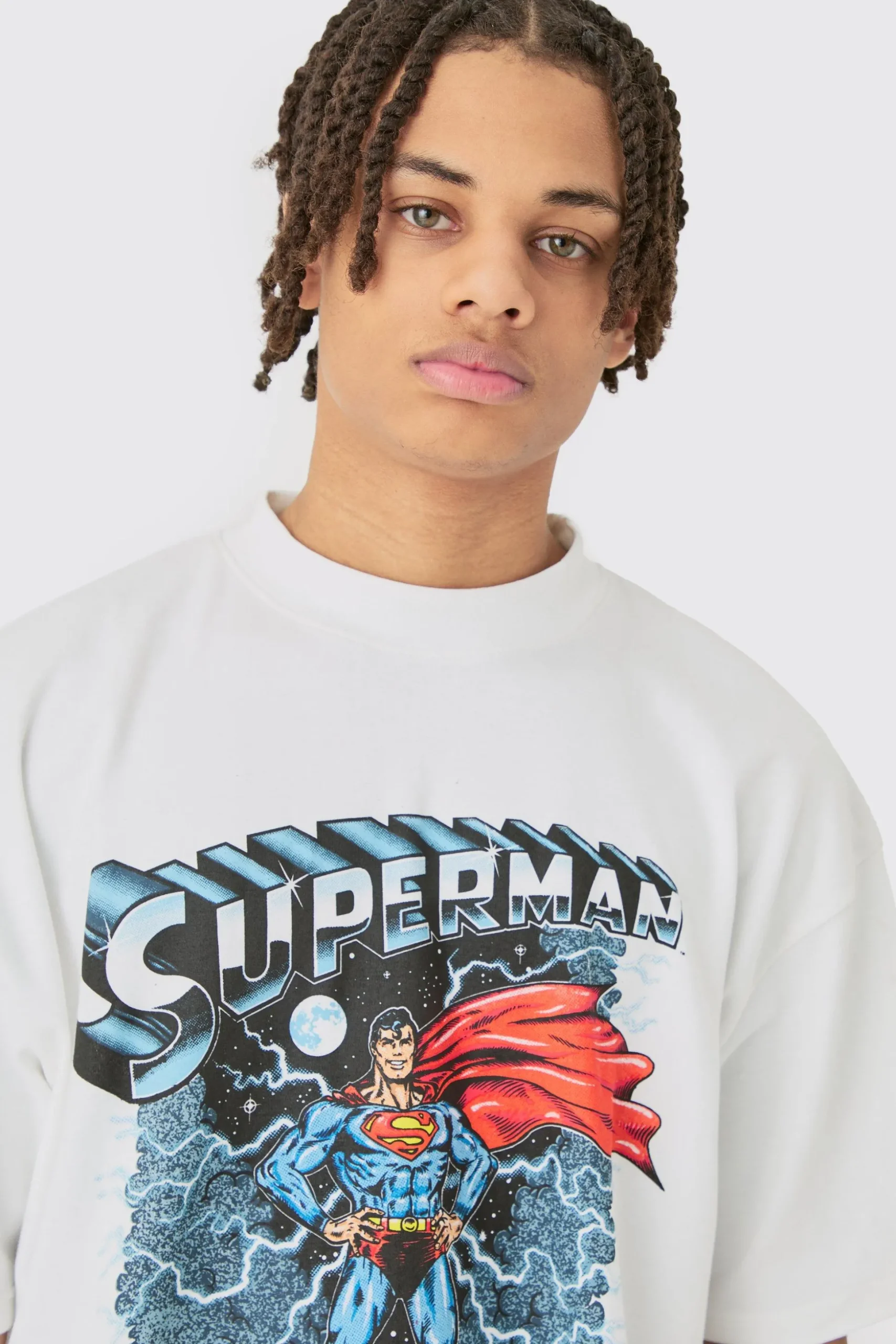 Oversized Superman License T-shirt And Mesh Short Set | BoohooMAN UK