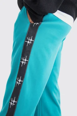Oversized Tape Side Tricot Jogger | BoohooMAN UK