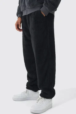 Oversized Teddy Borg Cuffed Joggers | BoohooMAN UK